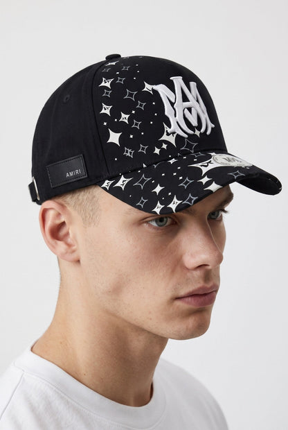 Amiri MA Logo Graphic Baseball Cap – Black & White