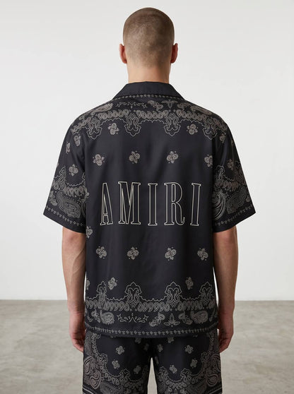 Amiri Paisley Silk Shirt – Black Luxury Resort Shirt 🖤✨