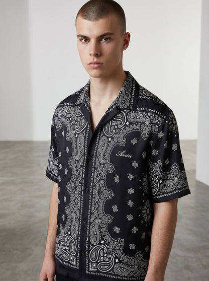 Amiri Paisley Silk Shirt – Black Luxury Resort Shirt 🖤✨