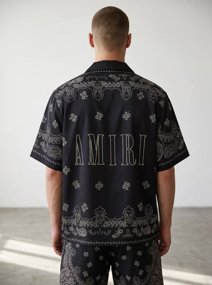 Amiri Paisley Silk Shirt – Black Luxury Resort Shirt 🖤✨