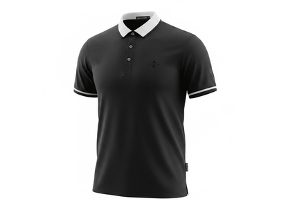 Armani Exchange Black Polo Shirt 🖤⚪ Sleek Contrast Design