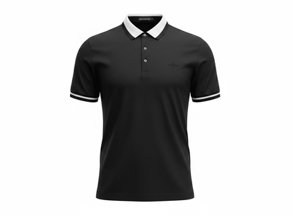 Armani Exchange Black Polo Shirt 🖤⚪ Sleek Contrast Design