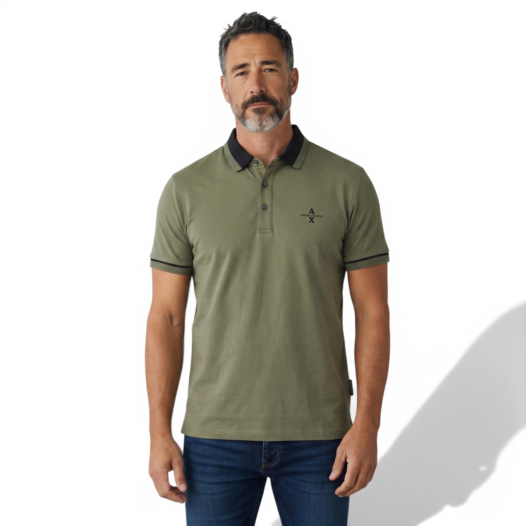 Armani Exchange Olive Polo Shirt 💚🖤 Smart Casual Essential