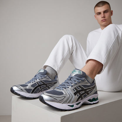 ASICS GEL-KAYANO™ 14 – Silver / Graphite / Emerald 🩶💚