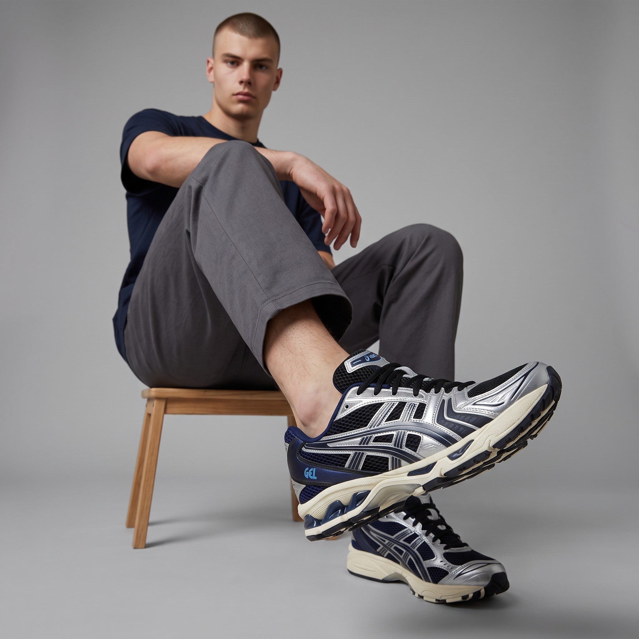 ASICS GEL-KAYANO 14 – Silver / Midnight Navy 🏃‍♂️⚡
