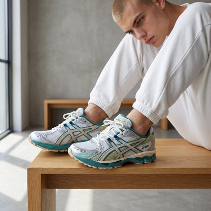ASICS GEL-NIMBUS 9 – White / Aqua Green 🏃‍♂️💎