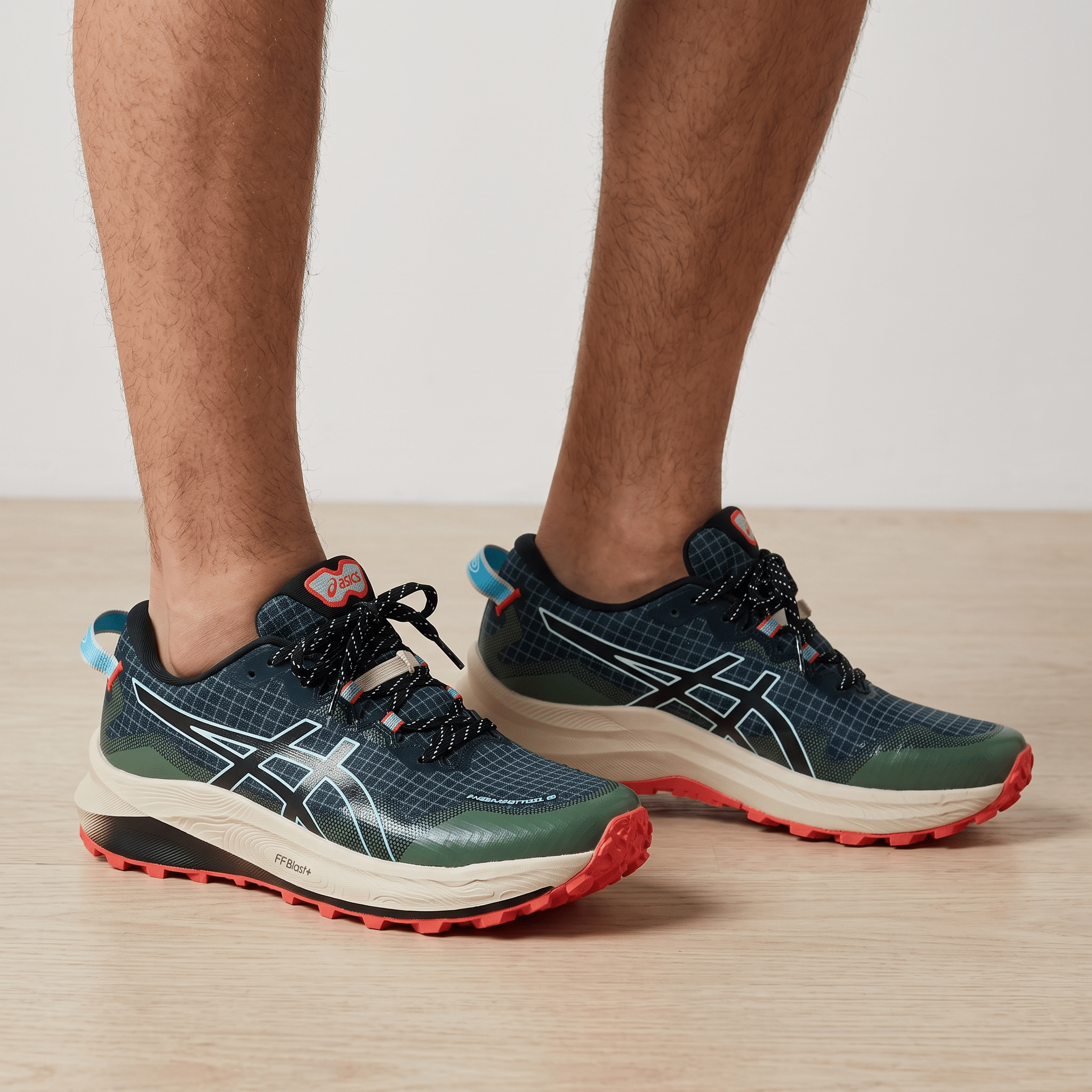 💙 Asics Gel-Trabuco 13 Trail Running Shoes – Green/Blue/Coral