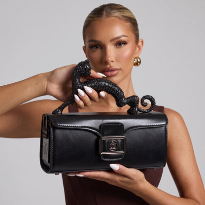 Lanvin Sculpted Handle Bag – Black 🐆🖤