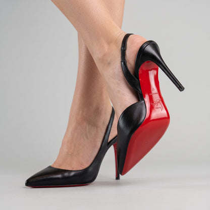 Christian Louboutin Slingback – Black Red Sole 👠