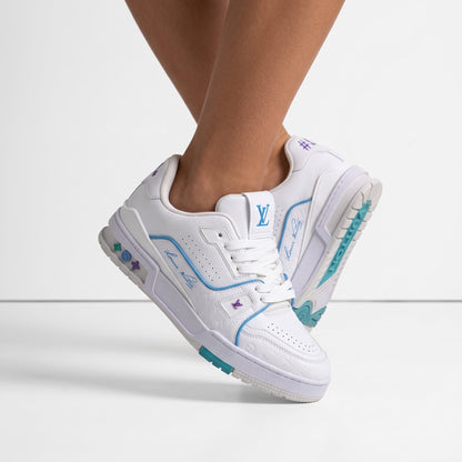 Louis Vuitton Trainer — White & Turquoise