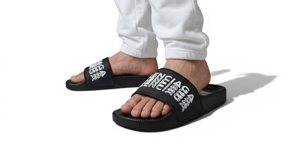 Balenciaga Black Logo Slides – Luxury Streetwear Comfort Sandals 🖤🔥