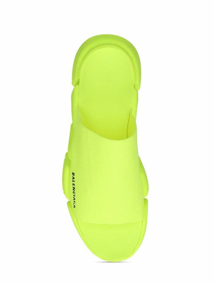 Balenciaga Neon Green Knit Slide Sandals – Bold Luxury Comfort 💚✨