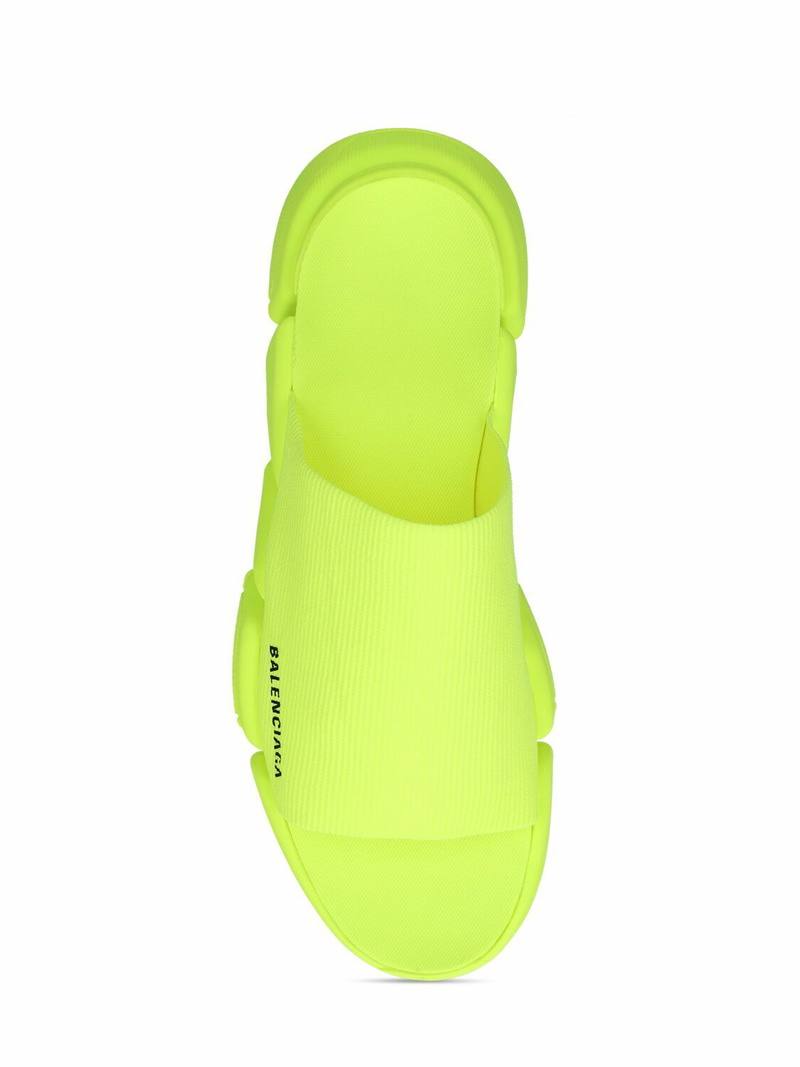 Balenciaga Neon Green Knit Slide Sandals – Bold Luxury Comfort 💚✨