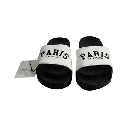 Balenciaga Paris Black & White Slides – Iconic Luxury Summer Sandals 🖤🤍👡