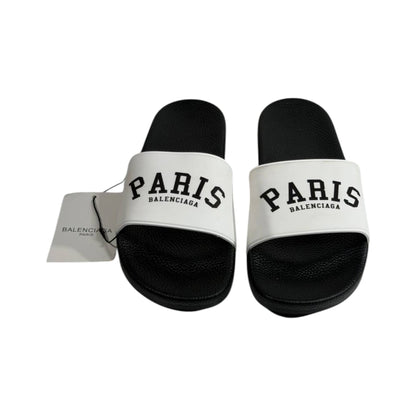 Balenciaga Paris Black & White Slides – Iconic Luxury Summer Sandals 🖤🤍👡