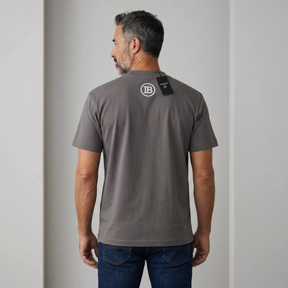 Balmain Crest Logo T-Shirt – Grey Edition ⚜️🩶 | Minimal Luxury Essential