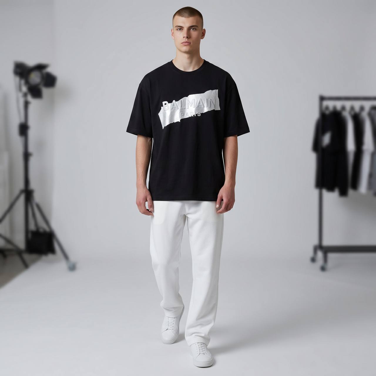 Balmain Paris Oversized Logo T-Shirt – Midnight Black 🖤✨