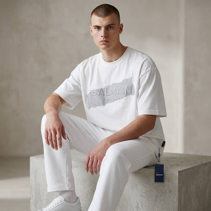 Balmain Paris Oversized Logo T-Shirt – Pure White ✨🤍