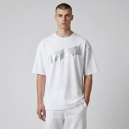Balmain Paris Oversized Logo T-Shirt – Pure White ✨🤍