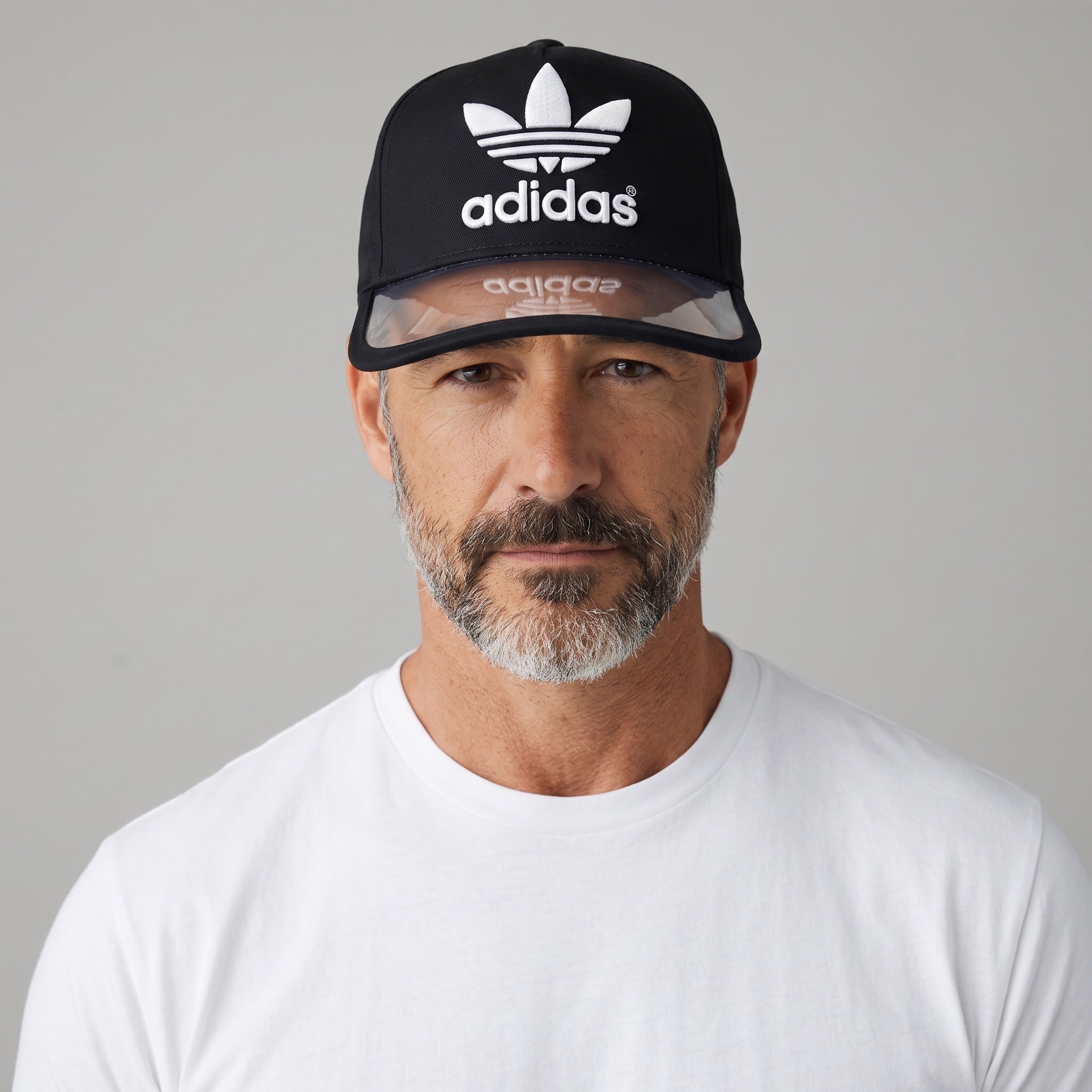 Adidas Trefoil Cap – Black Clear Brim 🧢