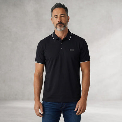 🖤 BOSS Essential Black Polo Shirt – Timeless Smart Casual Luxury