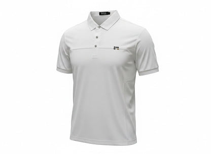 BOSS White Polo Shirt 🤍✨ Signature Minimal Logo