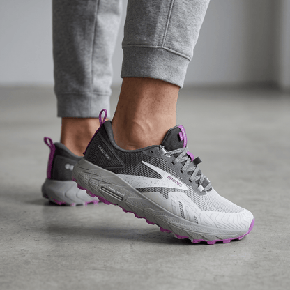 🏔️👟 Brooks Cascadia Trail Running Shoes – Grey Purple Outdoor Performance Sneakers ⚡