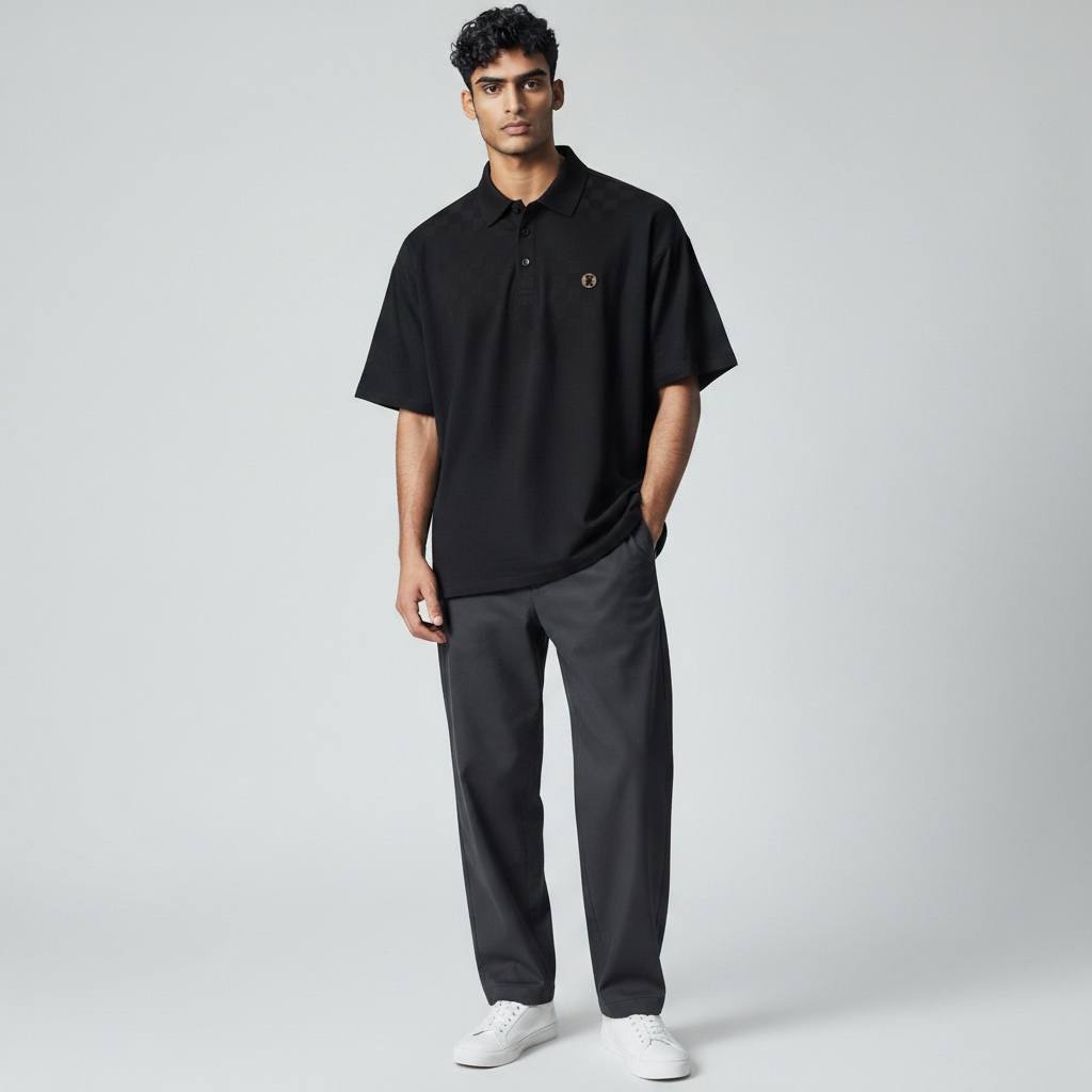🖤 Burberry Black Monogram Polo Shirt – Modern Luxury Essential 👕✨