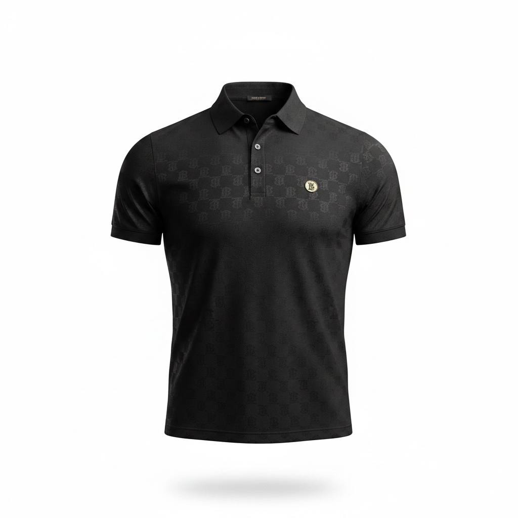 🖤 Burberry Black Monogram Polo Shirt – Modern Luxury Essential 👕✨