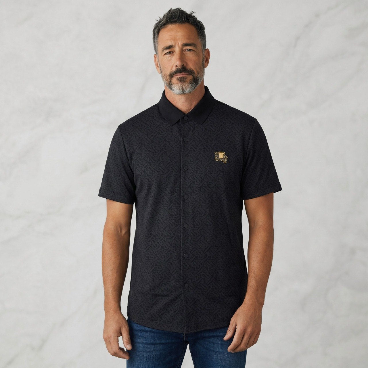 🖤 Burberry Black Monogram Short Sleeve Shirt – Signature Luxury Collection