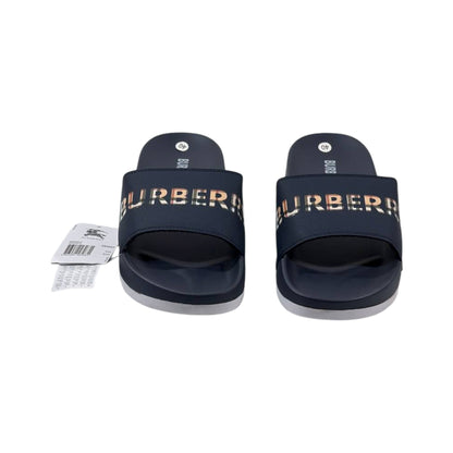 Burberry Check Logo Slides – Midnight Navy Edition 🌌✨