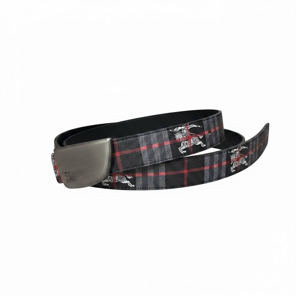 Burberry Heritage Check Leather Belt 125CM 🖤✨