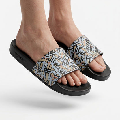 Burberry Monogram Print Slide Sandals – Luxury Designer Women's Comfort Slides