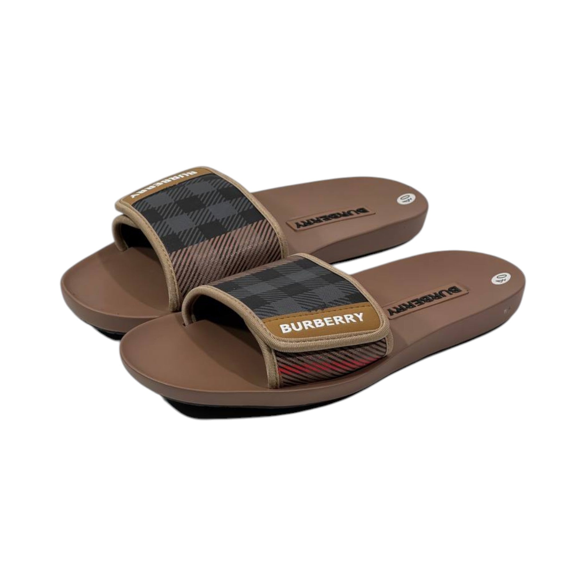 🖤 Burberry x Goodyear Check Comfort Slides