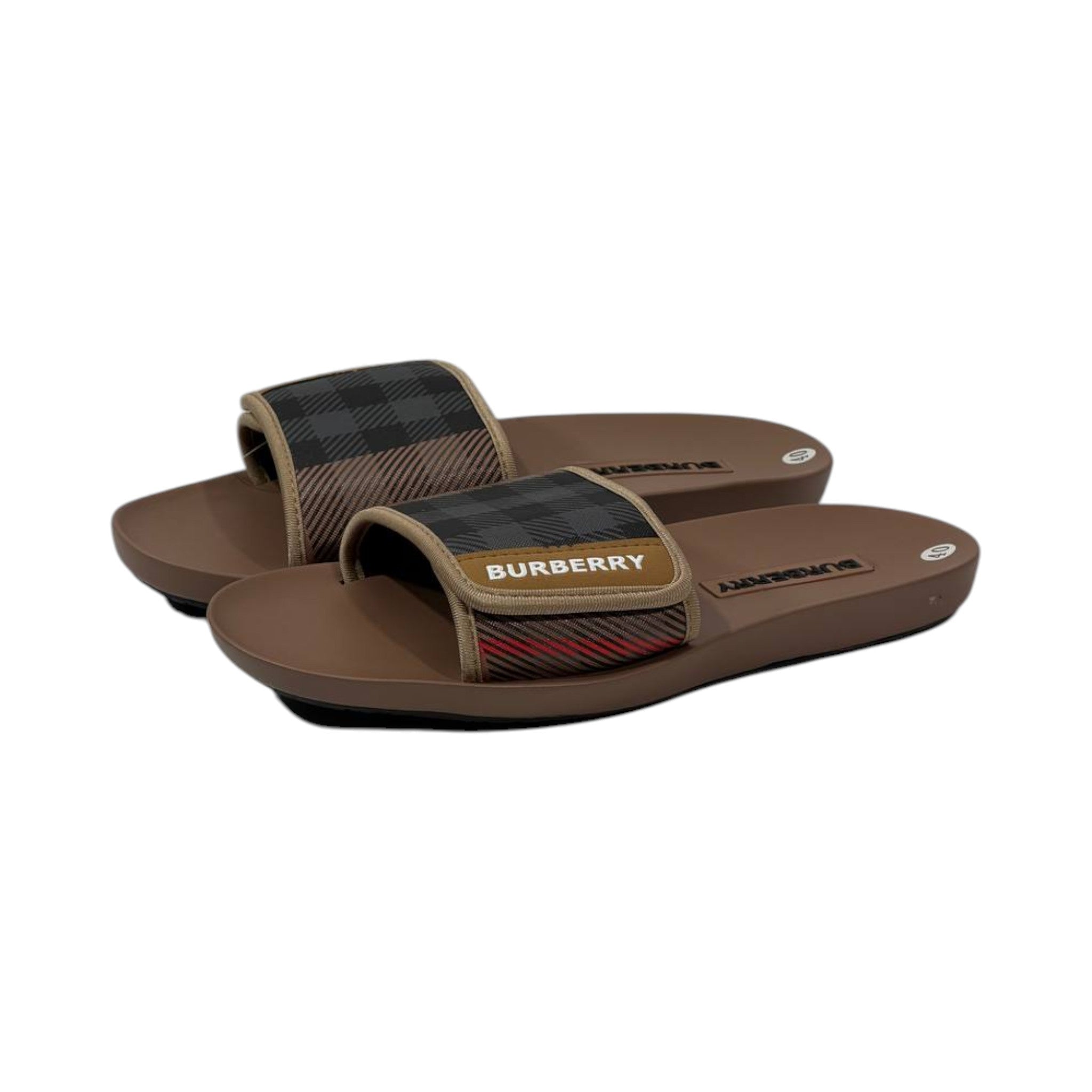 🖤 Burberry x Goodyear Check Comfort Slides