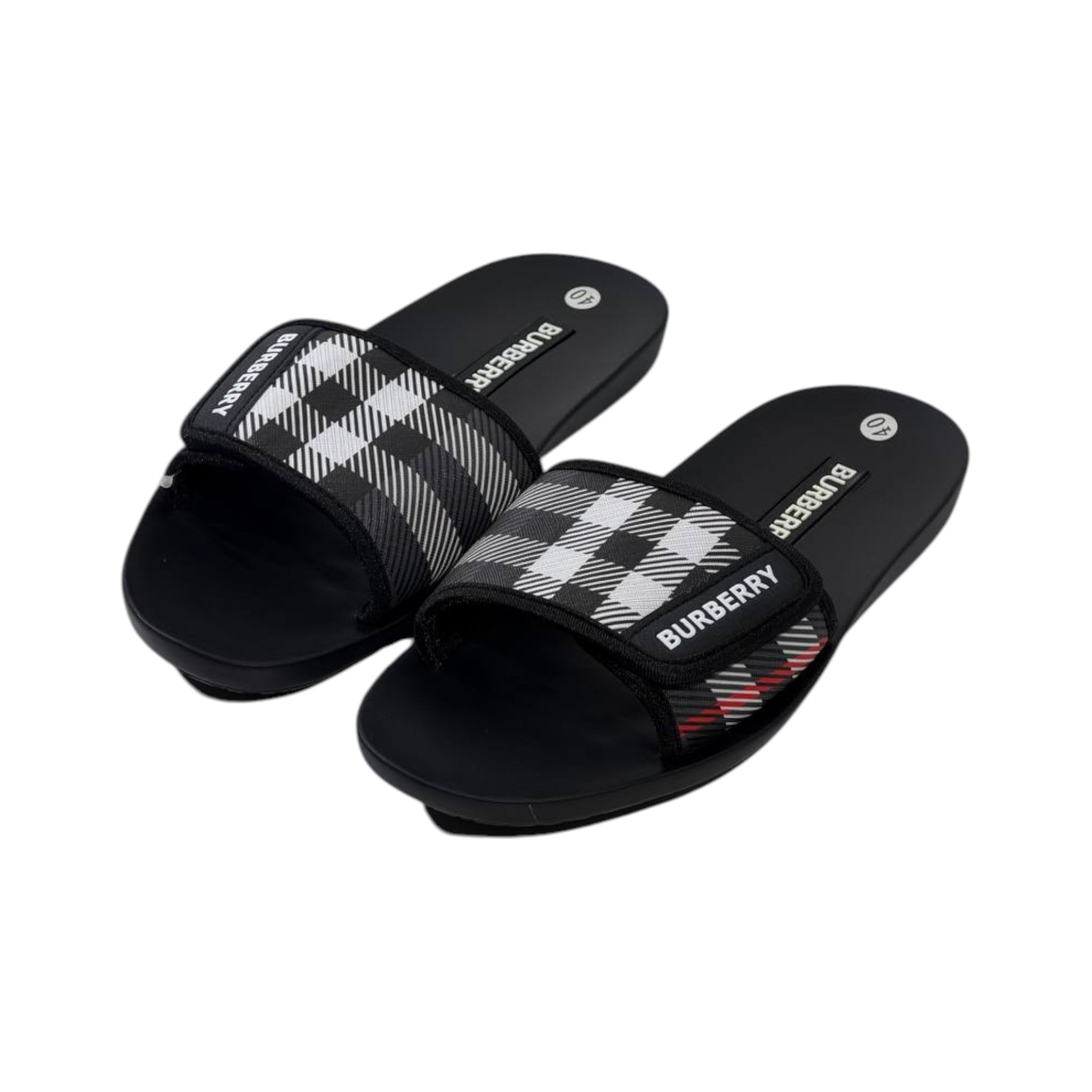 ✨ Burberry x Goodyear Check Slides – Luxury Comfort Meets Everyday Style