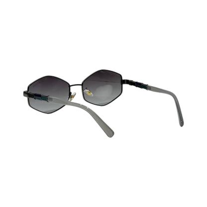 🕶️ Bvlgari Octagon Rimless Sunglasses – Gunmetal Edition