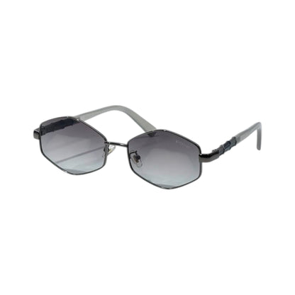 🕶️ Bvlgari Octagon Rimless Sunglasses – Gunmetal Edition