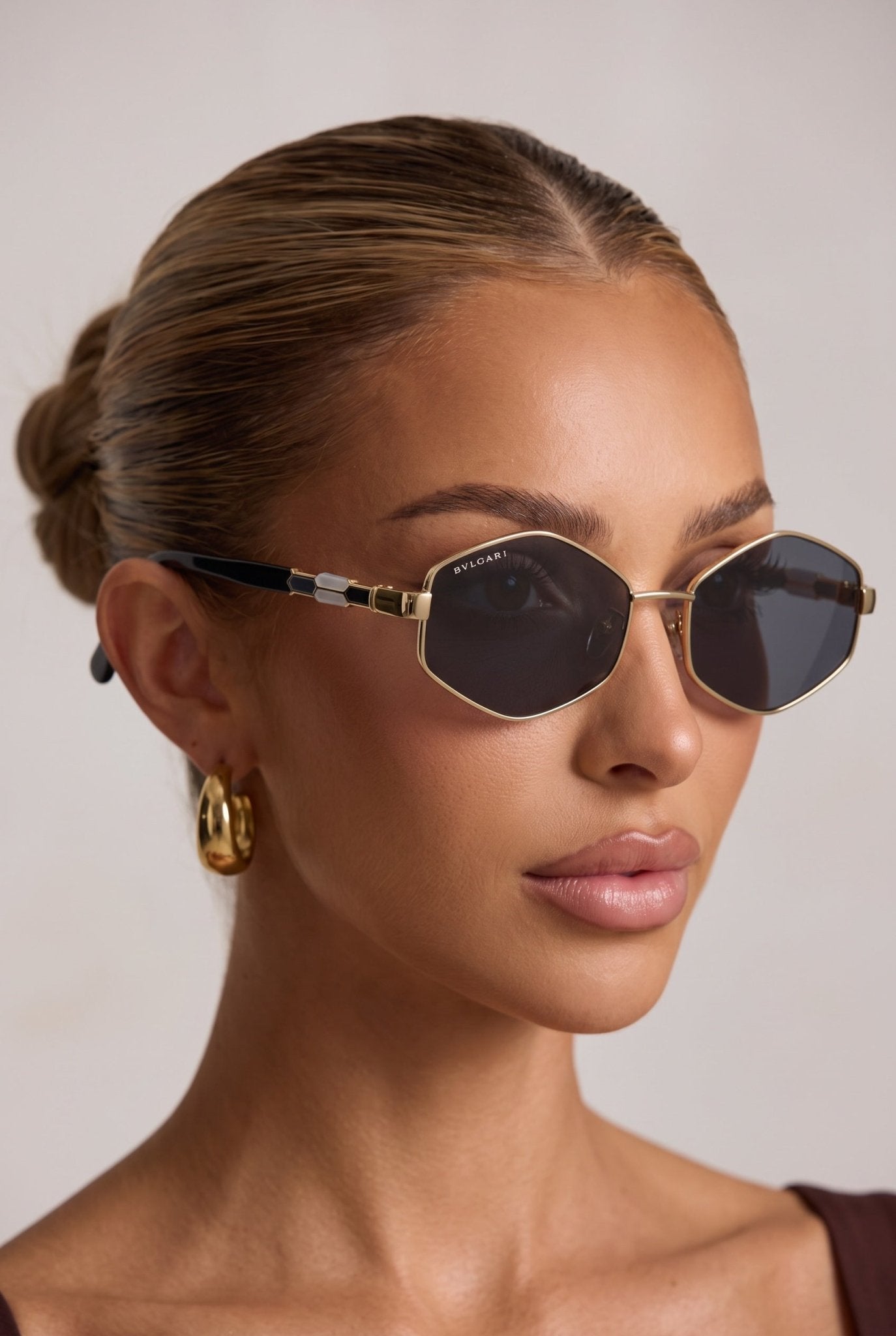 Bvlgari Sunglasses – Gold Hexagon Frames 🕶️✨