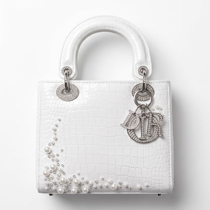 Dior Lady Croc Bag — White