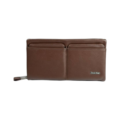 Calvin Klein Classic Brown Leather Organizer Wallet 🤎✨ Premium Multi-Compartment Clutch