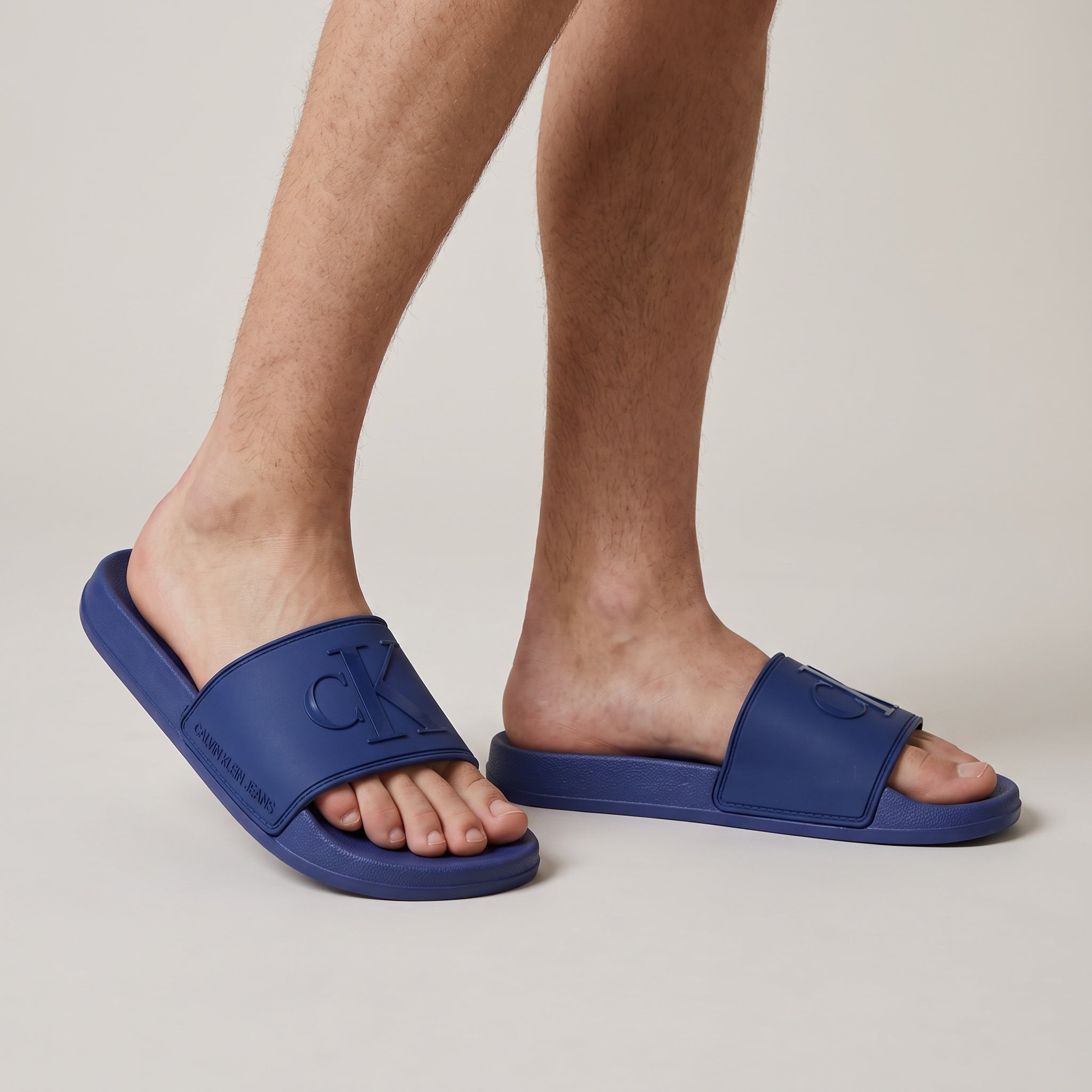 Calvin Klein Logo Pool Slides – Blue 🩵