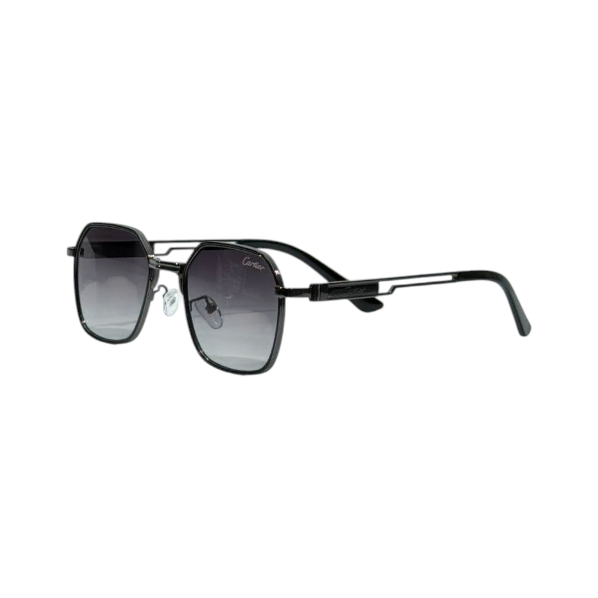 Cartier Noir Geometric Aviator Sunglasses