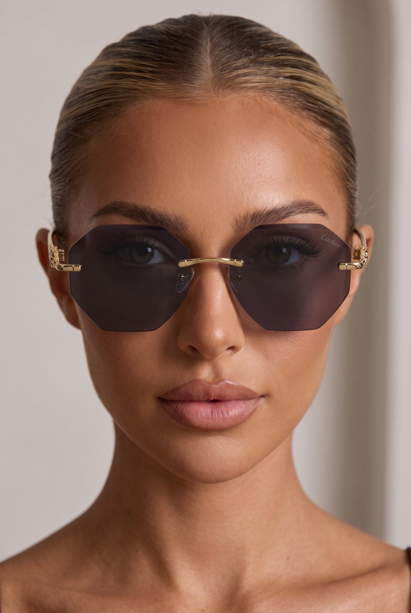 Cartier Panthère – Brown Octagon Sunglasses 🐆🕶️