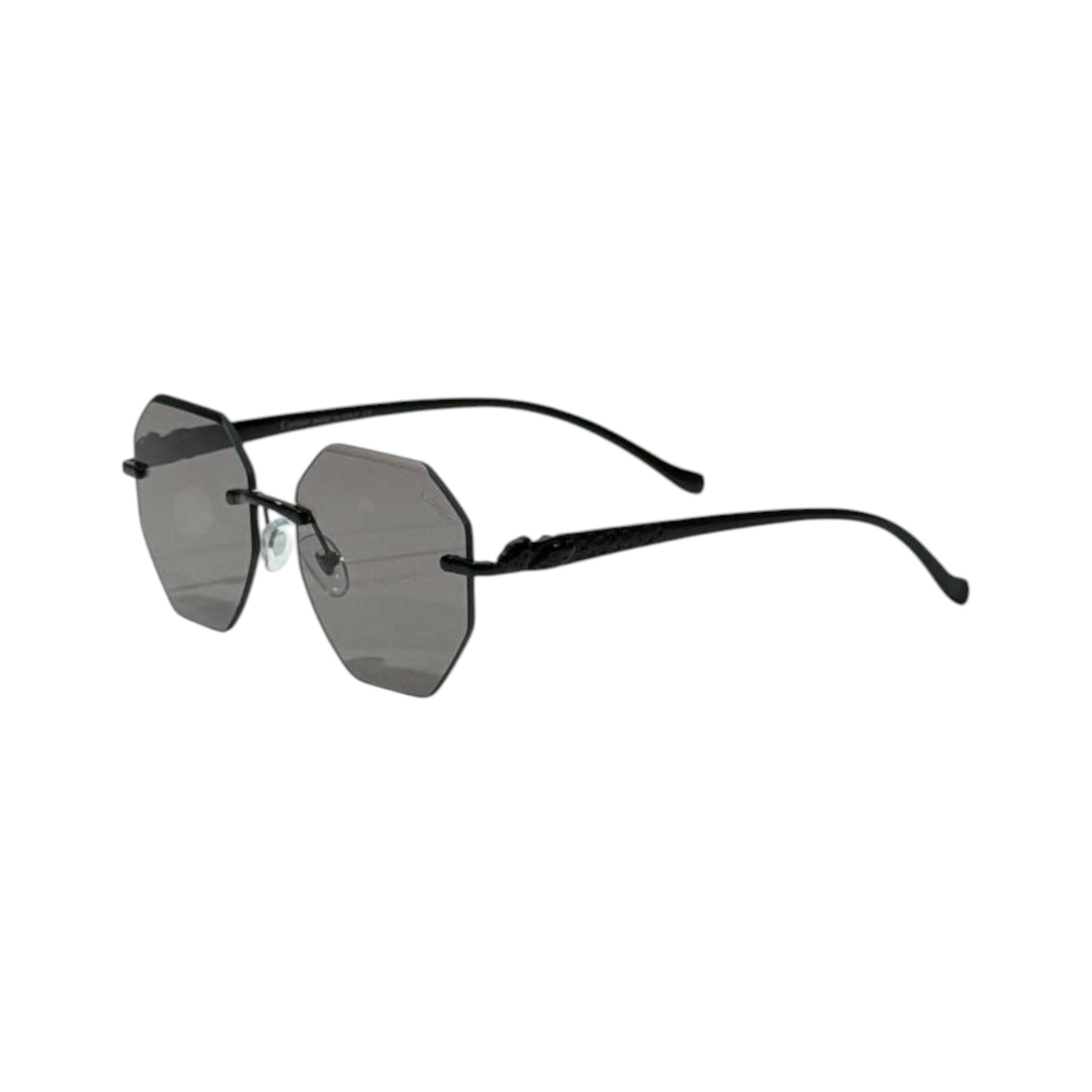 🕶️ Cartier Rimless Geometric Sunglasses – Black Luxury Edition ✨