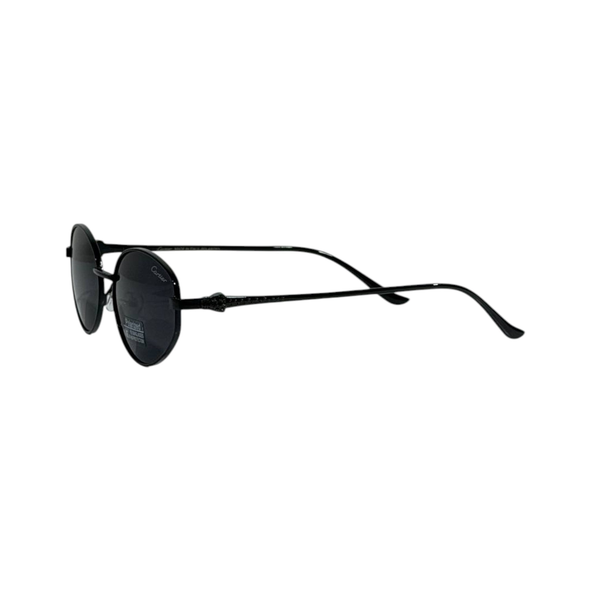 Cartier Round Black Polarized Sunglasses 🕶️ | Slim Metal Luxury Eyewear