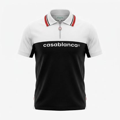 🖤 Casablanca Signature Contrast Zip Polo Shirt ⚪