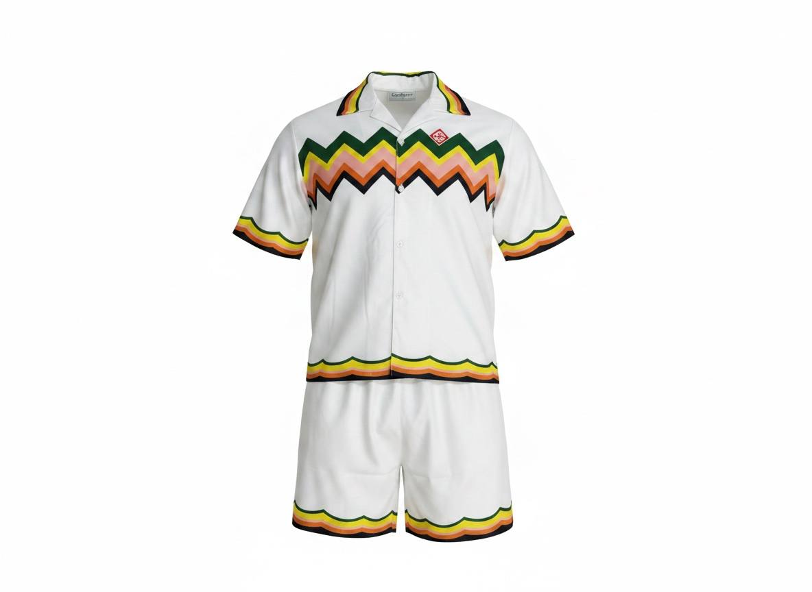 🌈 Casablanca Zigzag Summer Set – Signature Luxury Co-Ord Outfit 🩳👕🔥
