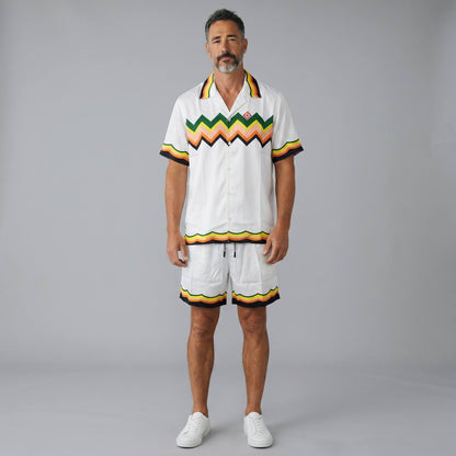 🌈 Casablanca Zigzag Summer Set – Signature Luxury Co-Ord Outfit 🩳👕🔥