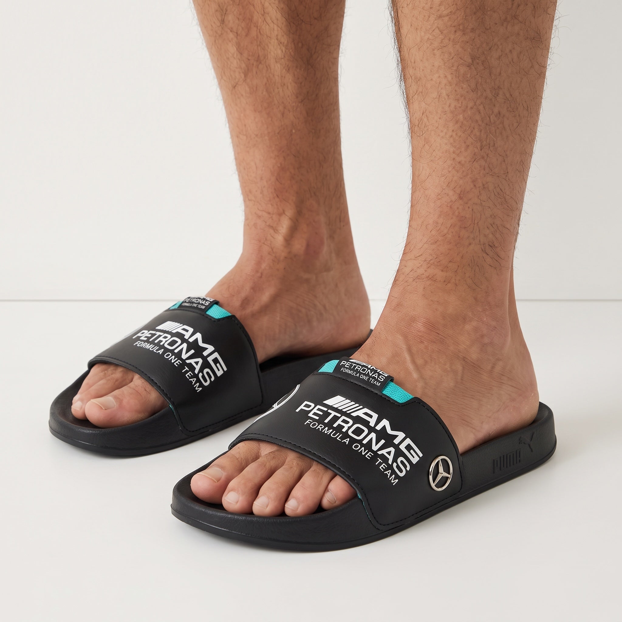 Puma Mercedes‑AMG Pool Slides – Black Petrol 🩴